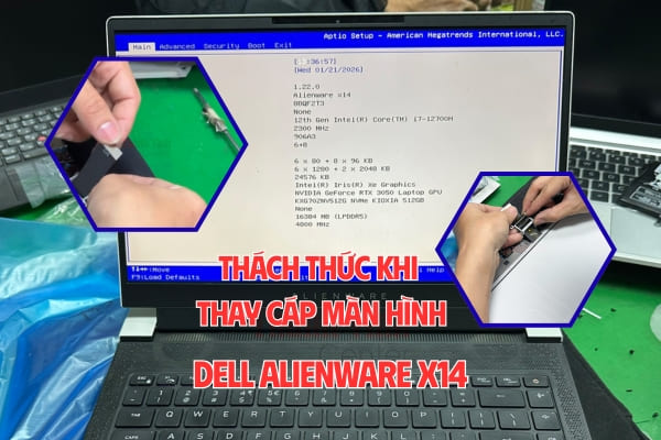 Thay cáp màn hình laptop Dell Alienware X14