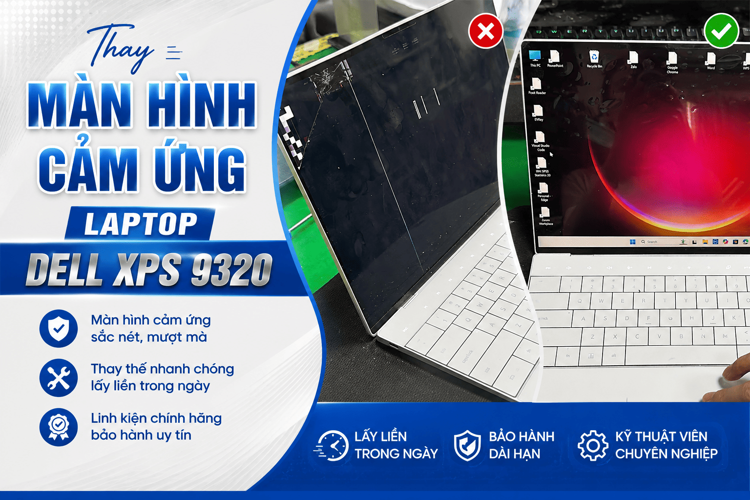 Thay màn hình cảm ứng laptop Dell XPS 9320