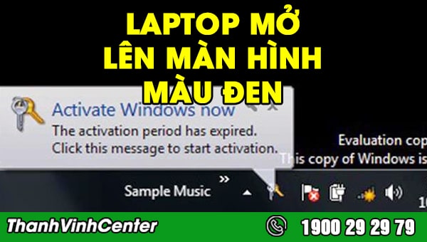 laptop mở lên màn hình đen