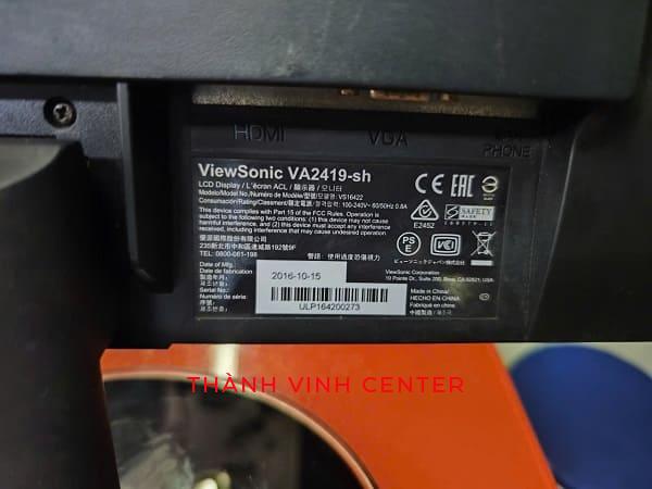 MÀN HÌNH CŨ VIEWSONIC VA2419-SH 24inch ĐỘ PHÂN GIẢI FULL HD (1980x1080)